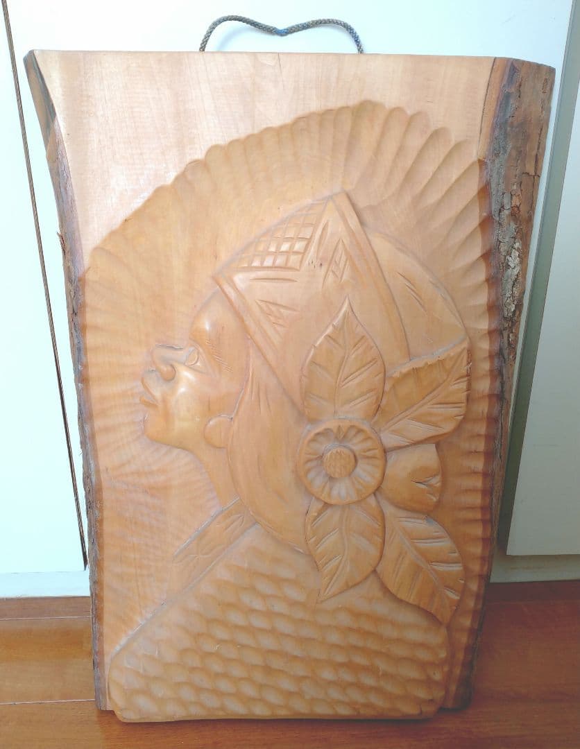 北海道 アイヌ 木製レリーフ 壁掛け アート レトロ 民芸品 - メルカリ