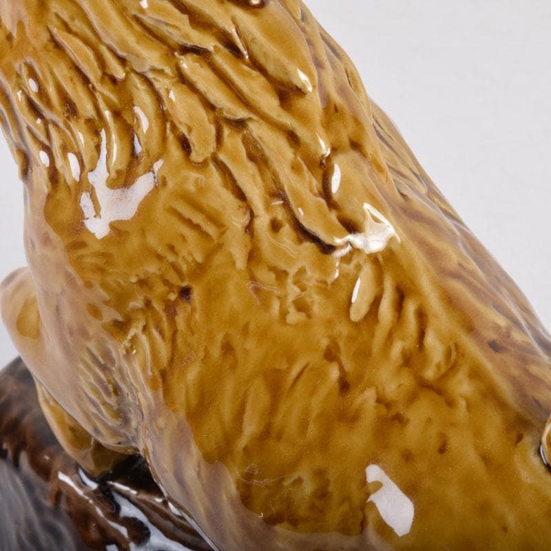 九谷焼 柳雨軒 三代八十吉 徳田正彦作 獅子 干支置物 共布共箱 C