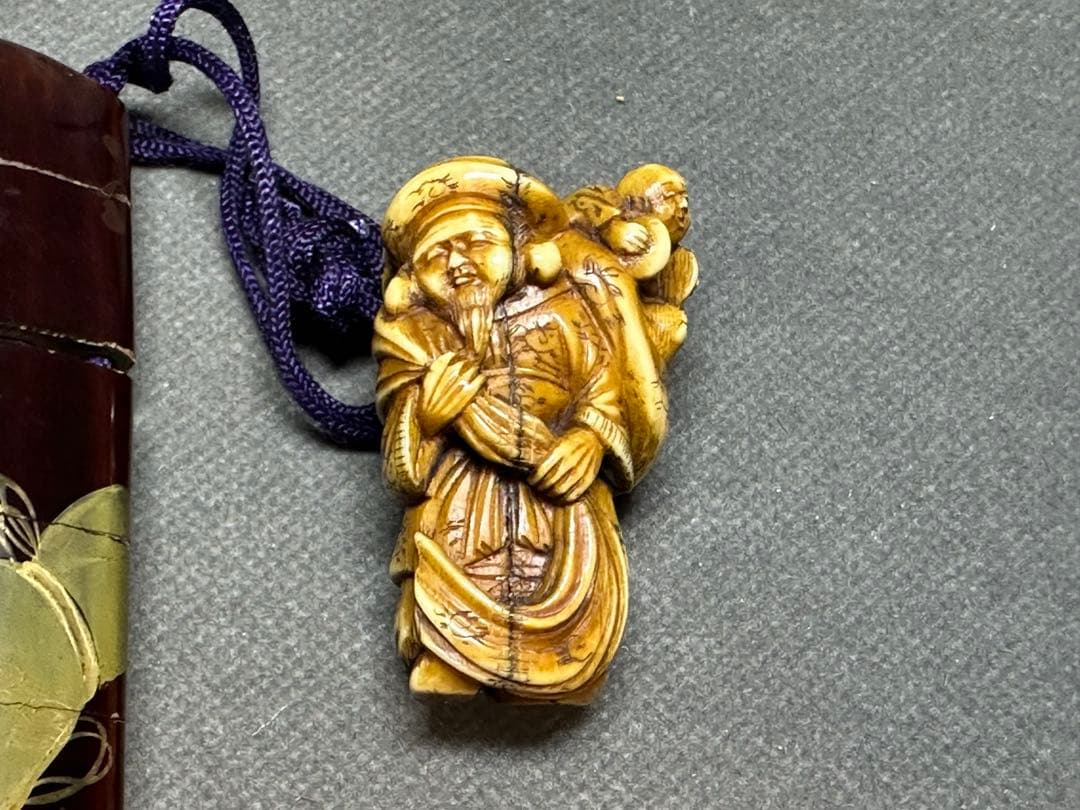 極上印籠根付天然素材置物古美術品 細密細工骨董アンティーク彫刻