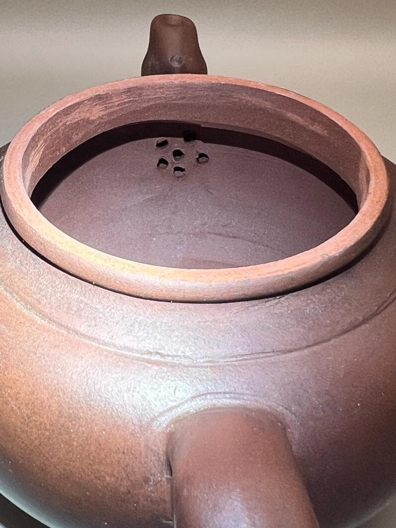 【海】中国美術品　紫砂壷　朱泥急須_11　在銘　時代品　美術品