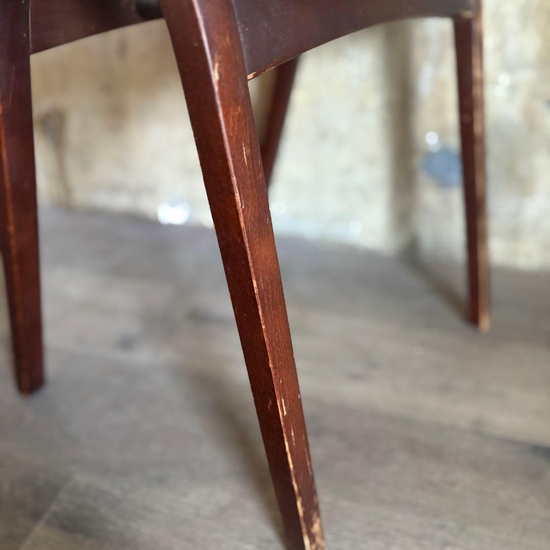 秋田木工　スタッキングスツール　ブラック　剣持勇　曲木