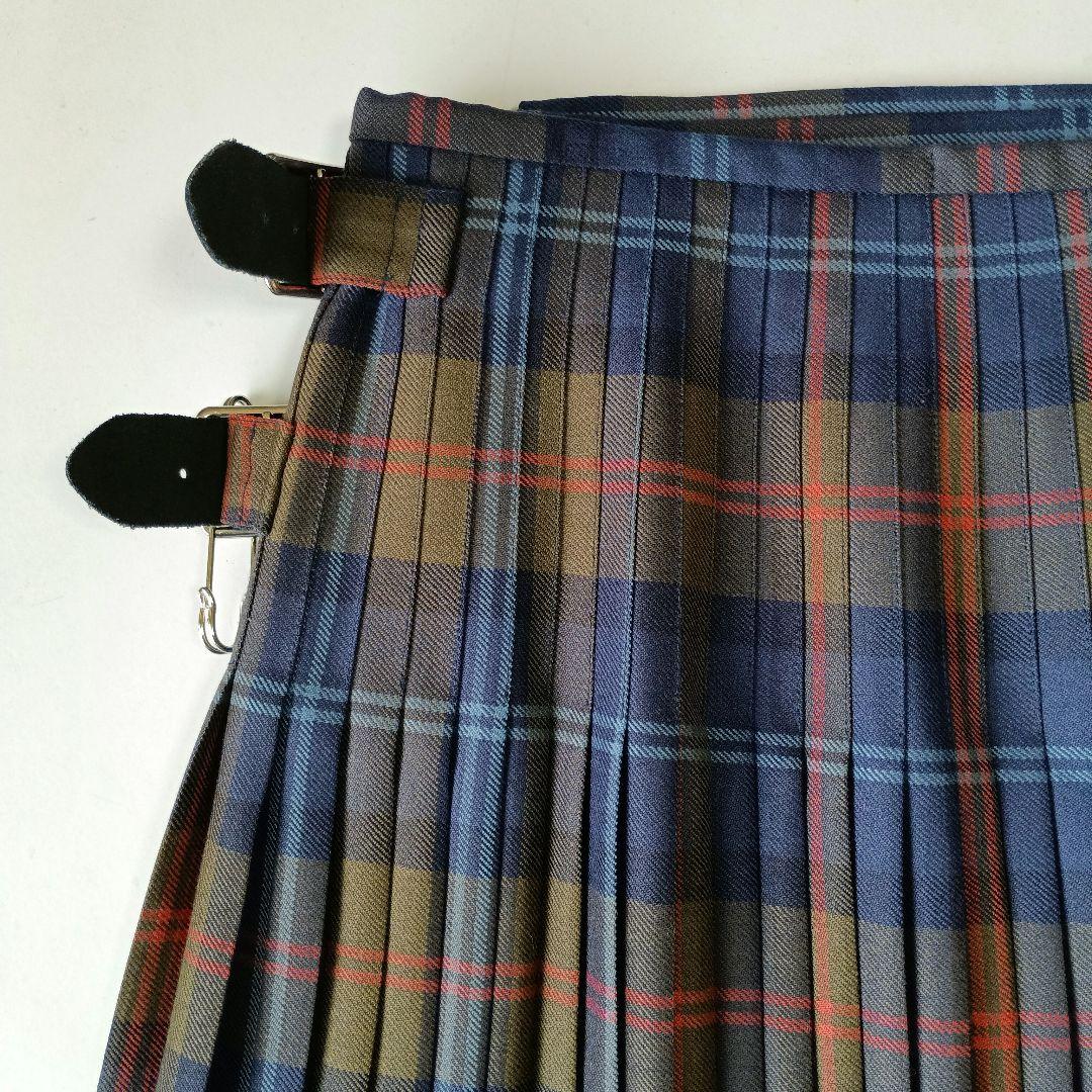 美品　オニールオブダブリン×ロイスクレヨン　チェック　ひざ丈巻きスカート