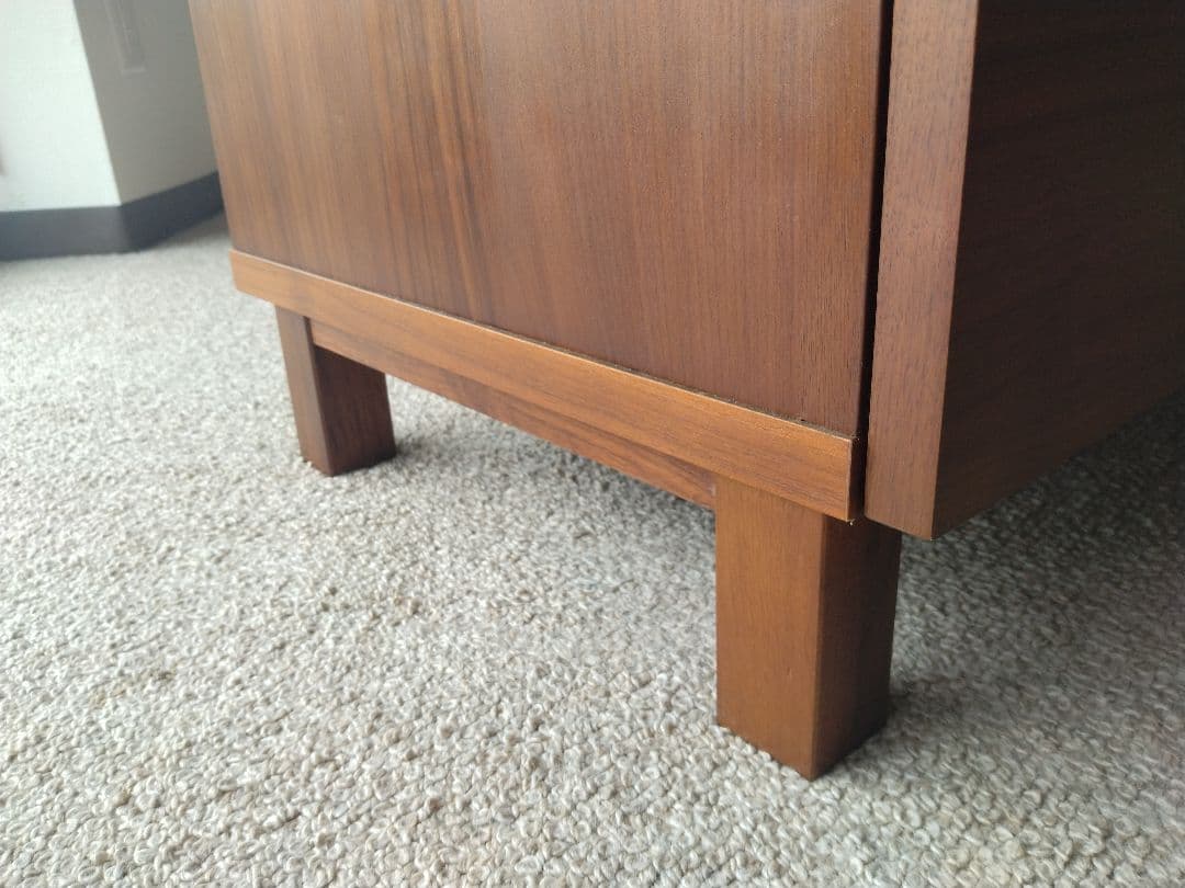 MUJI/無印良品 木製脚付きキャビネット/ウォールナット材/食器棚/収納家具