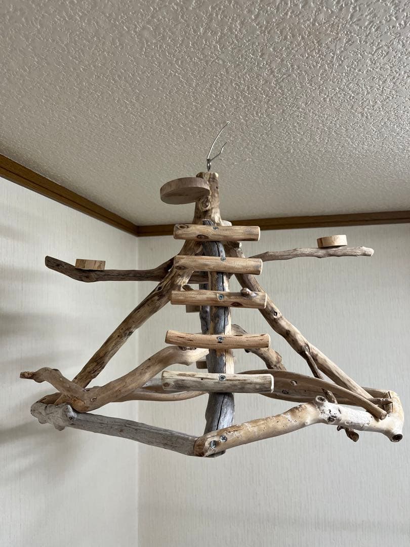 鳥インコ止まり木 流木吊り下げ式バードアスレチックバードジムバード