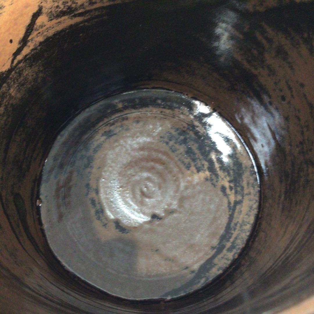 P325 水指 『膳所焼』『雄松苑造』『一重口水指』 共箱 茶道具