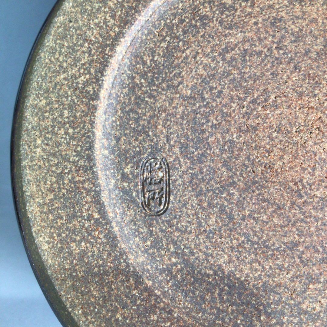 P325 水指 『膳所焼』『雄松苑造』『一重口水指』 共箱 茶道具