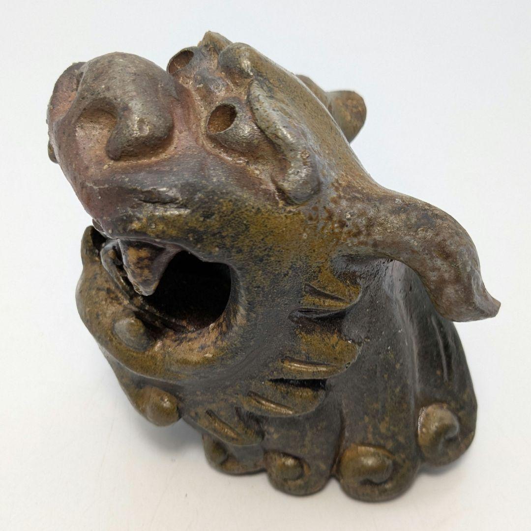 未使用】岡山県重要無形文化財 浦上善次 備前焼 獅子香炉 共箱