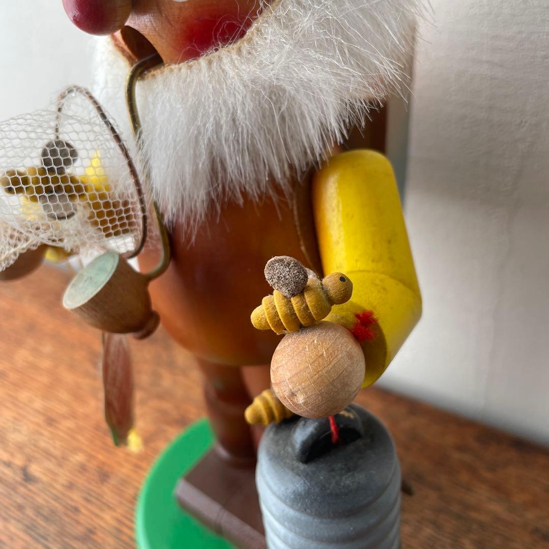 ドイツ製 シュタインバッハ 煙出し人形 養蜂家 オルゴール 木製 旧