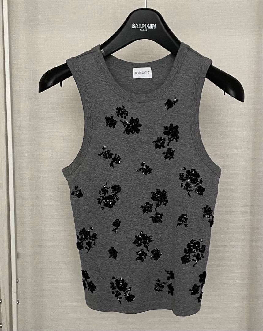 COLUMNコラム スパングル タンクトップ グレー フリーサイズ