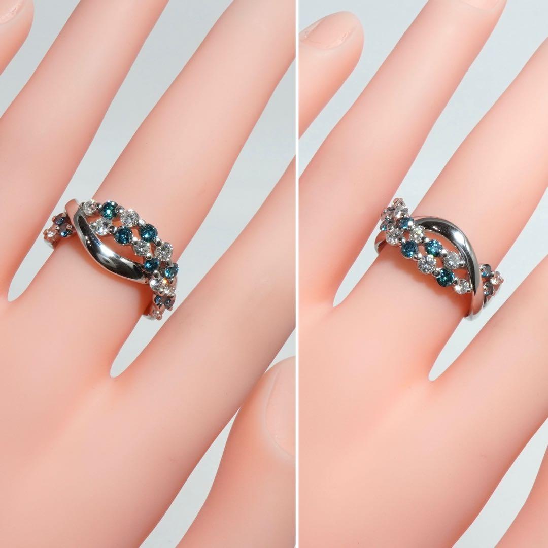 ダイヤ リング ダイヤモンド 1.02ct ブルーダイヤ プラチナ 指輪 1ct
