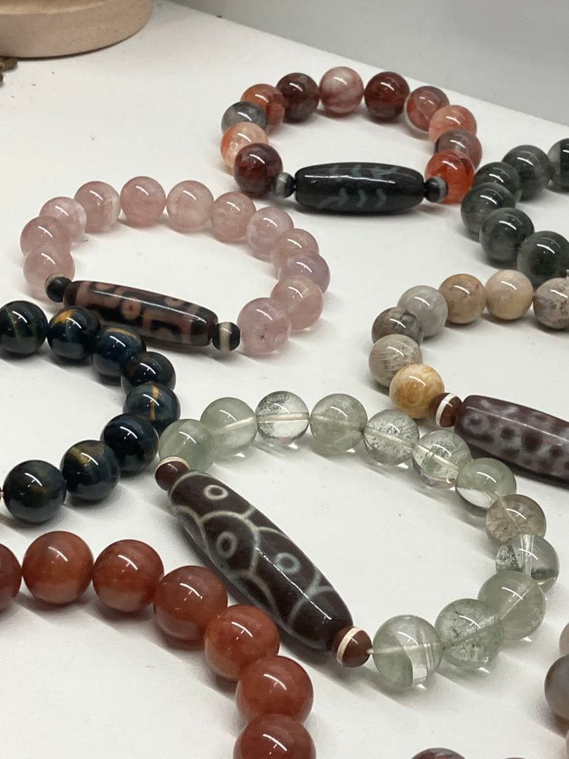 天珠と天然石のブレスレット　大珠 まとめ売り　パワーストーン　希少物