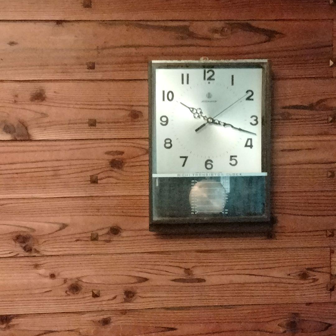【動作品】愛知時計 掛け時計 振り子時計 昭和レトロ アンティーク レア文字盤