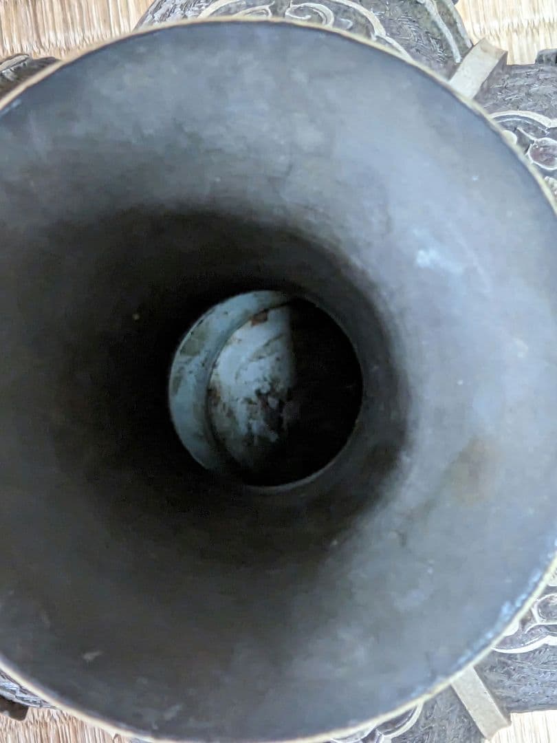 ♢ 中国美術工芸品 阿古陀形 四季花卉図文 瓶 置物飾り オブジェ