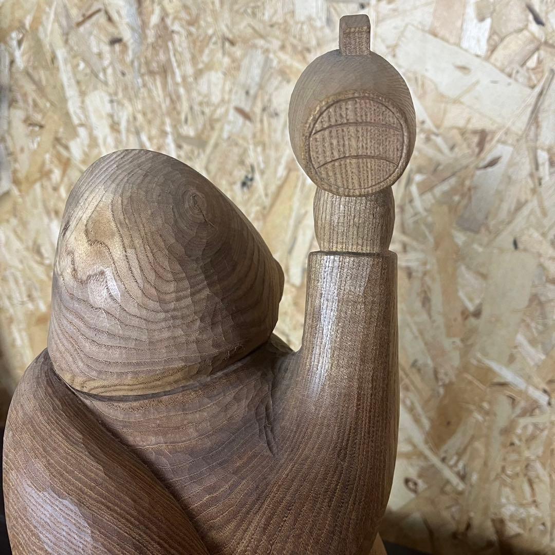 大黒天 木彫り 置物 一刀彫 アンティーク ヴィンテージ レトロ 縁起物