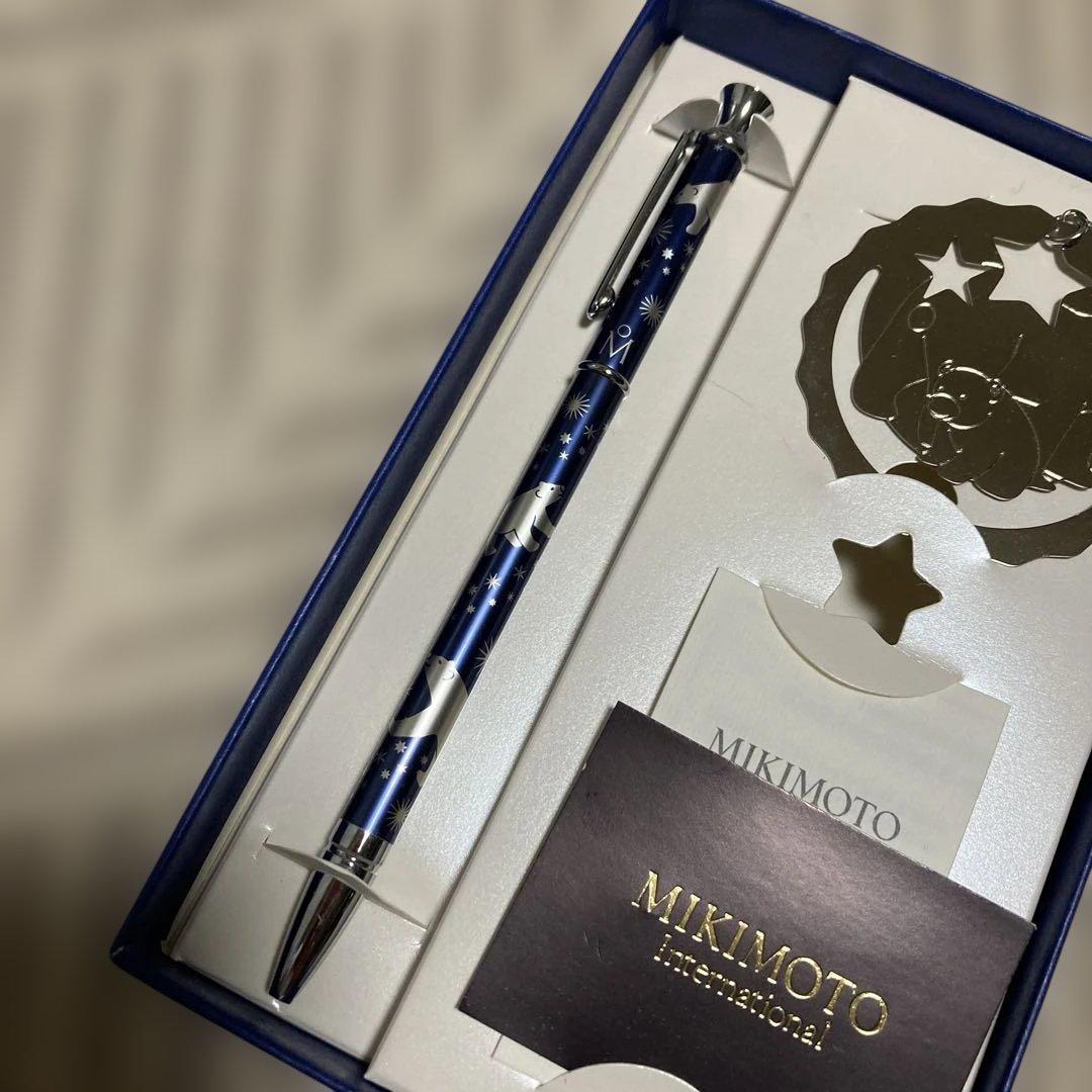 新品】MIKIMOTOミキモト クマボールペン.ブックマークしおり☆パール