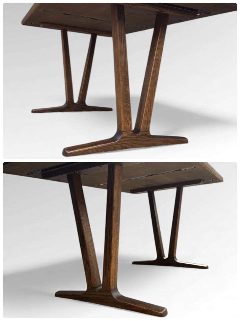 美品 浜本工芸 ダイニング テーブル オーク 無垢材 和モダン 北欧 W150