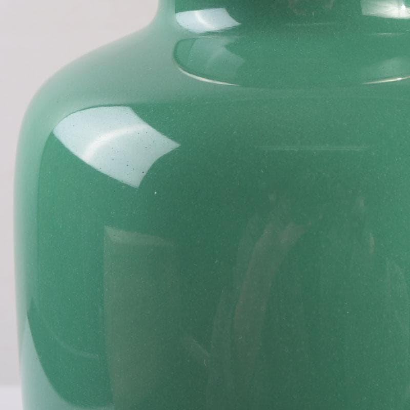 七宝焼 安井幸晴作 牡丹文 花瓶 唐木台付 共箱 V 9556