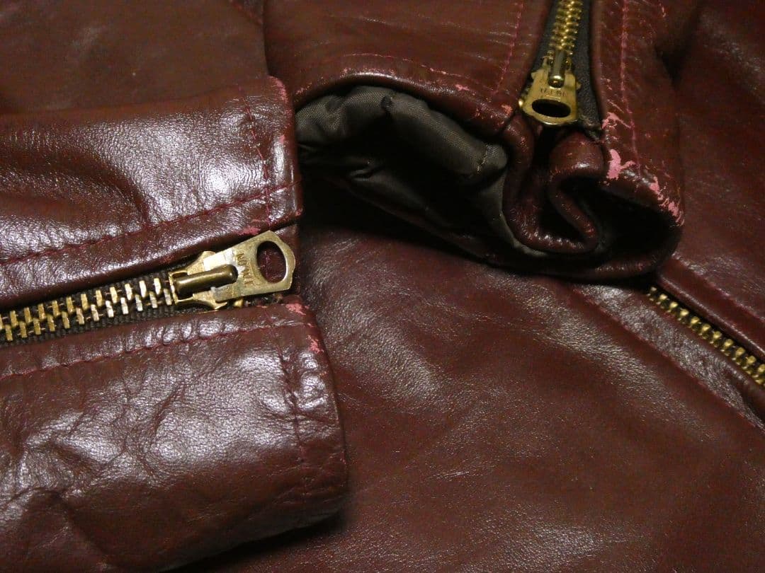 激レアカラーレッドブラウン！真鍮TALONジップ！シングルレザー