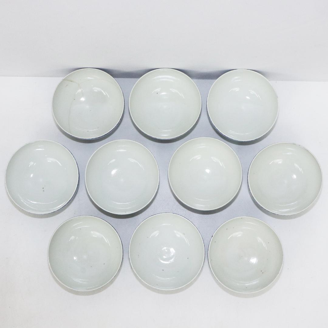 江戸期　古伊万里　染付　花唐草文　3.3寸　茶碗