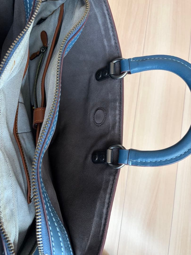 コーチ　11104 ローグブリーフ　グラブタンペブルレーザー　デニム(青系)