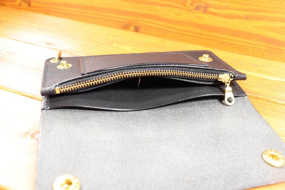 【即納商品】　ロングトラッカーウォレット　真鍮　栃木レザー