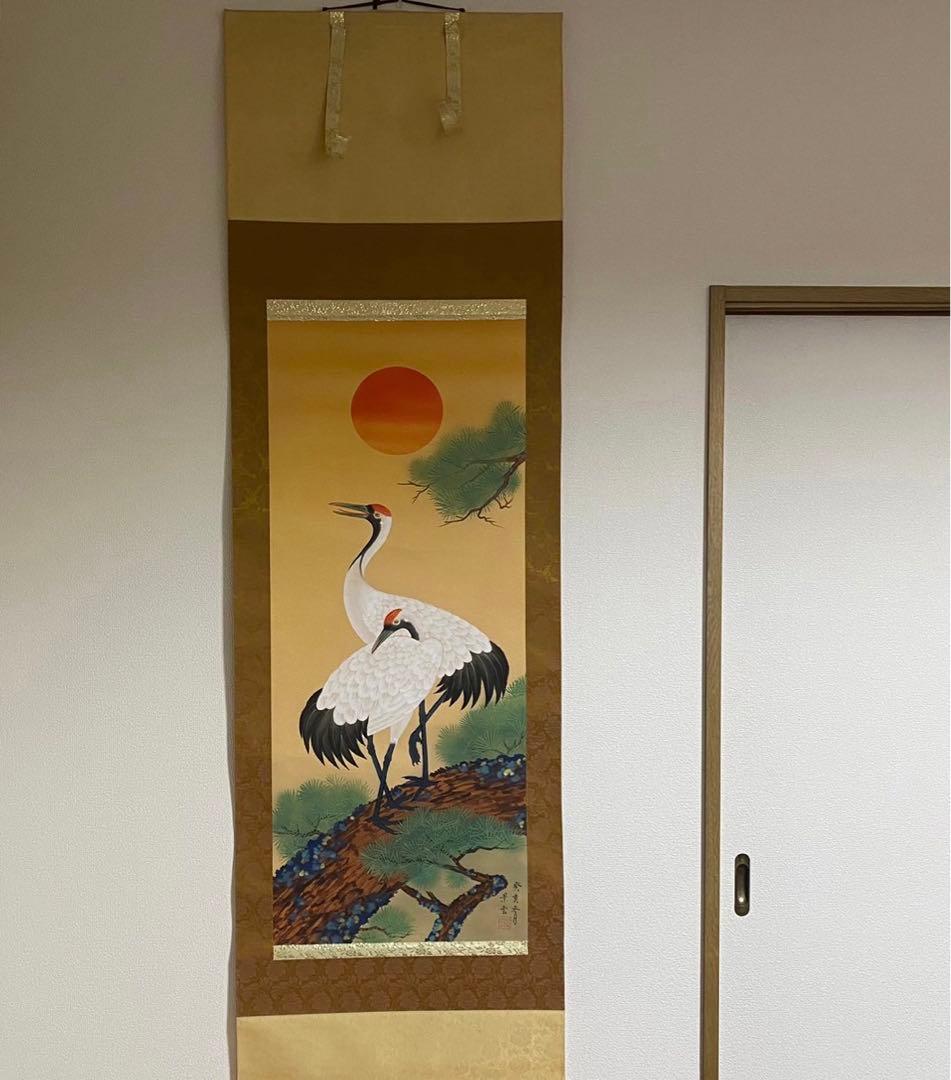 【まとめ売り】掛け軸　松上鶴　小墨山水　松鶴