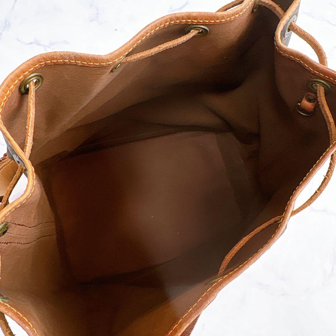 【希少】ルイヴィトン　モノグラム　巾着　ショルダーバッグ　ノエ ヌメ革