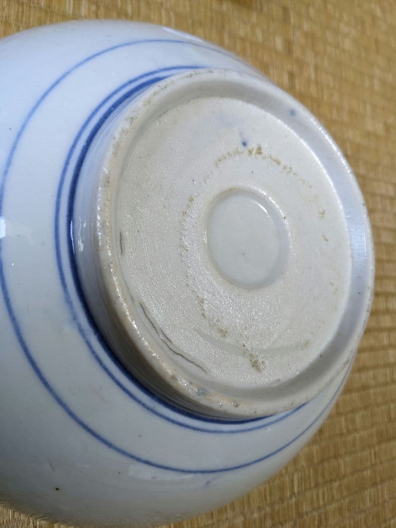 ♦明治時代 古伊万里 染付 蜻蛉 牡丹紋様 ７寸鉢アンティーク骨董品コレクション