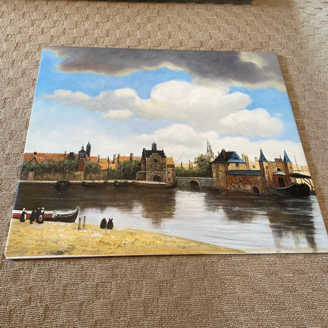 フェルメール　デルフトの眺望複製画　額縁