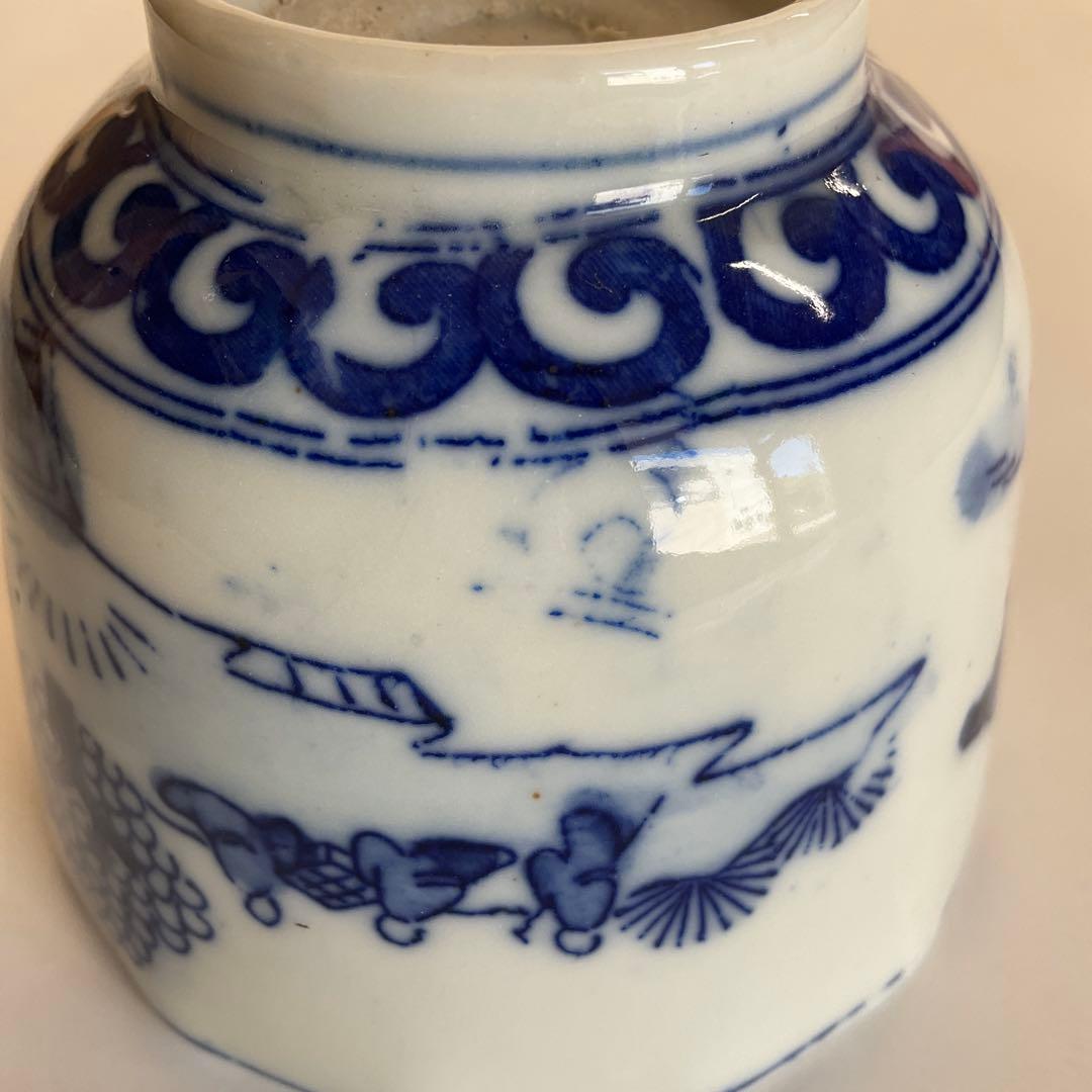 染付楼閣山水唐人文向付(蕎麦猪口)24客組　幕末〜明治時代頃