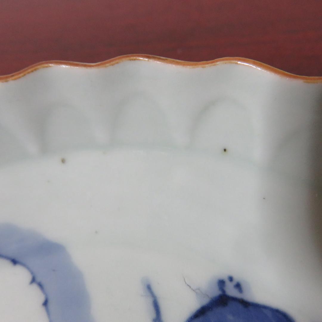 中皿 2枚 鳥 花 島 海 染付 明治 大正 その2