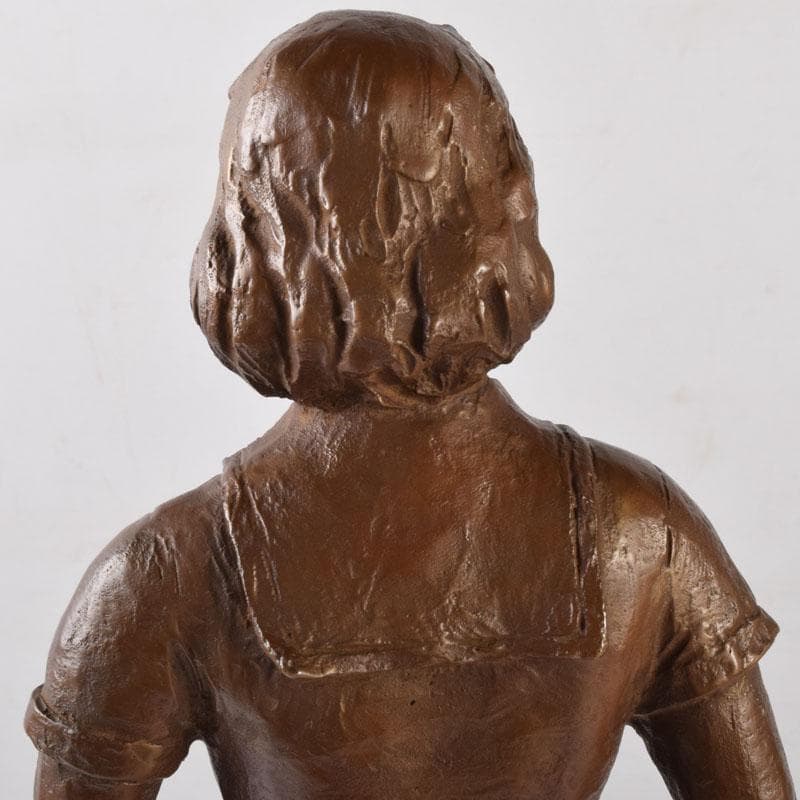 純作　ブロンズ像　少女像　置物　高さ約40cm　重さ約4.24㎏　VR8157H