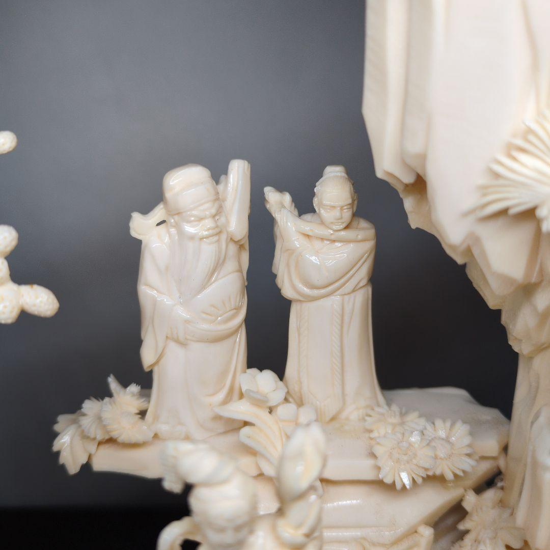 中国美術 八仙 桃源郷 細密彫刻 置物 高さ約42cm - メルカリ