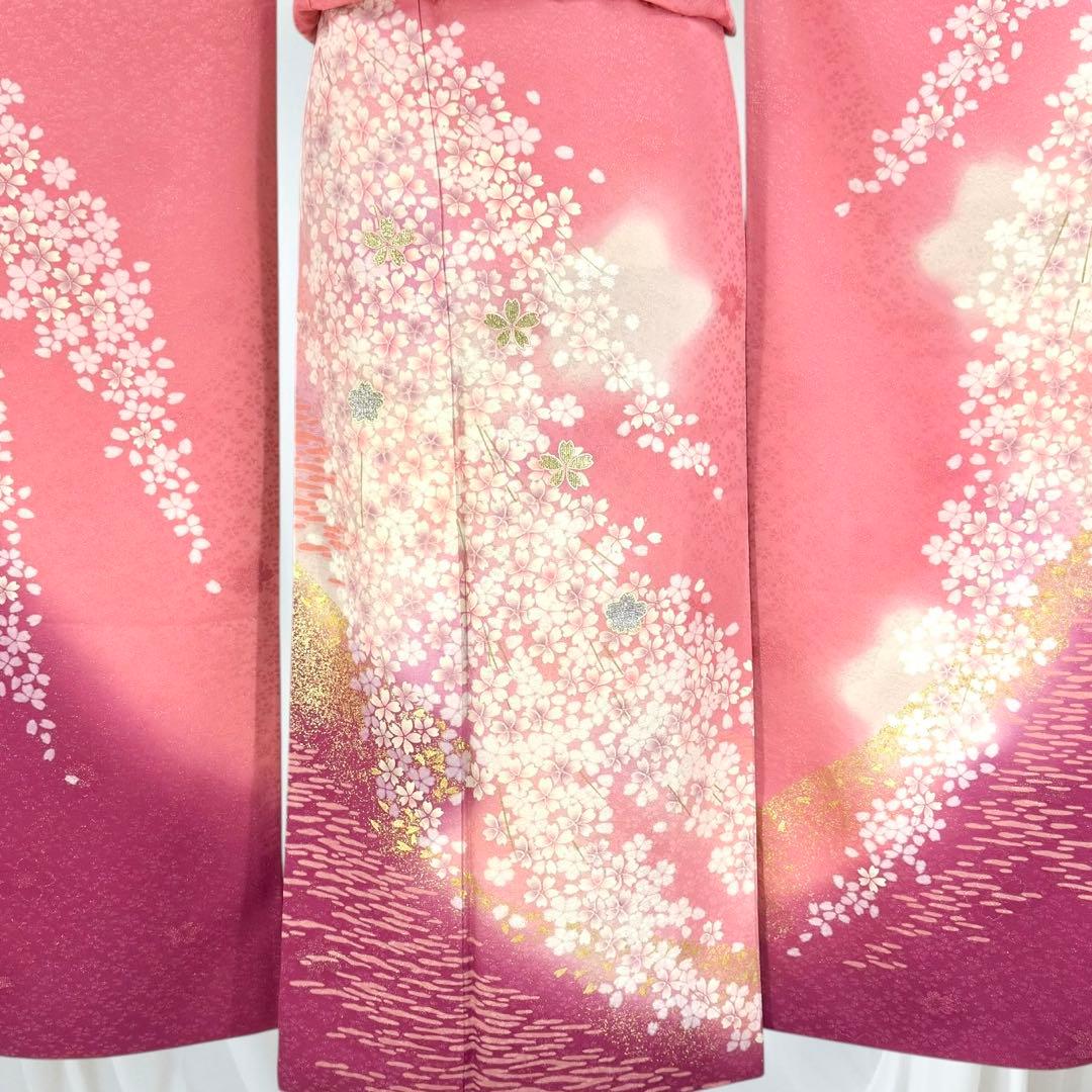 逸品 振袖7点フルセット 京都きもの友禅 桜尽くし 正絹 成人式 結婚式