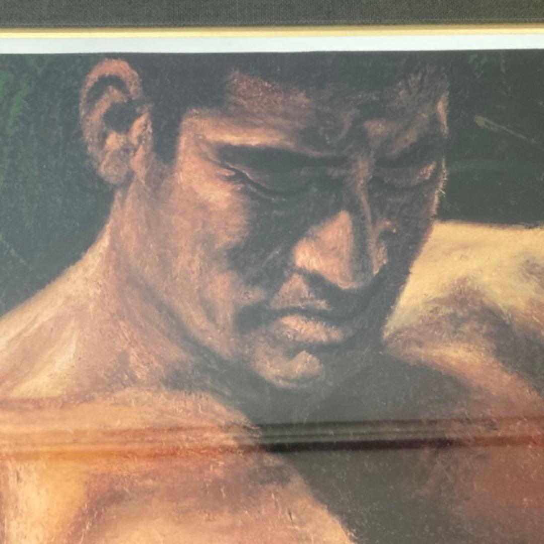 福山小夜 「高倉健の世界」版画 黄金の服 シルクスクリーン 大型 額装