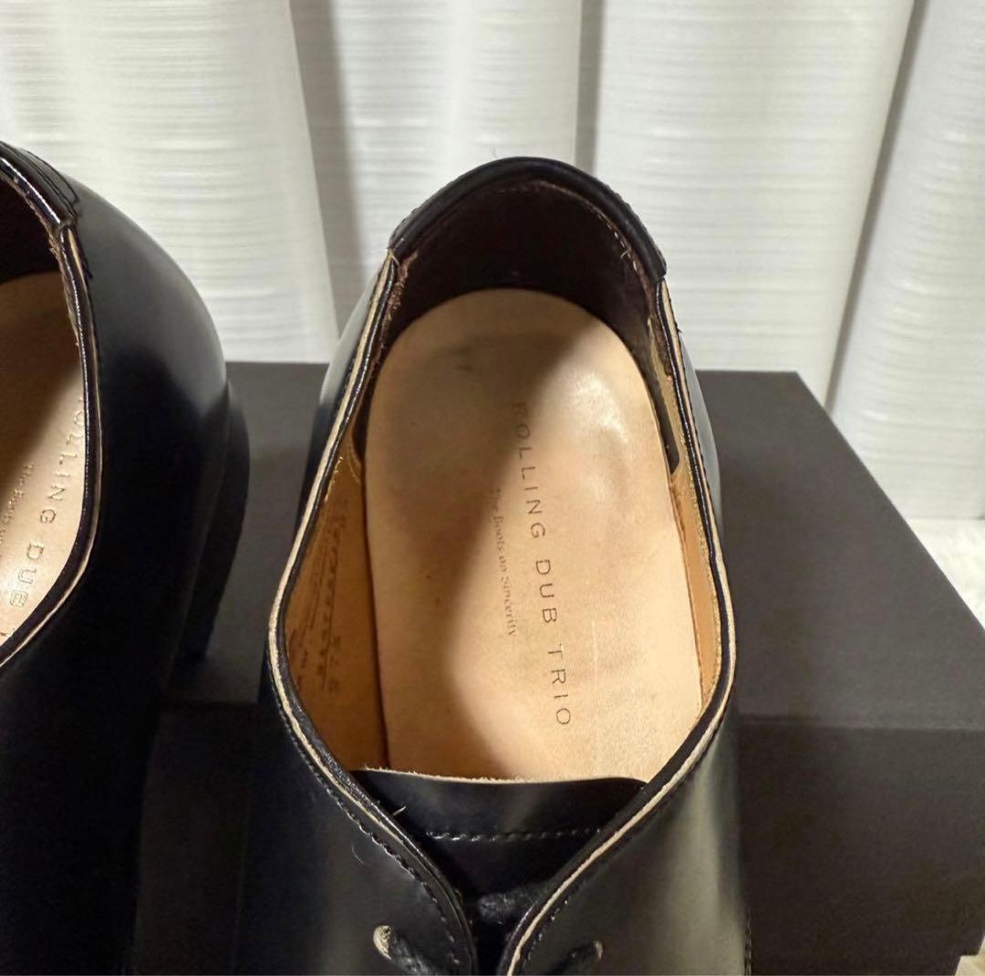 ローリングダブトリオ　マスターピース　ブラック　プレーントゥ サービスシューズ