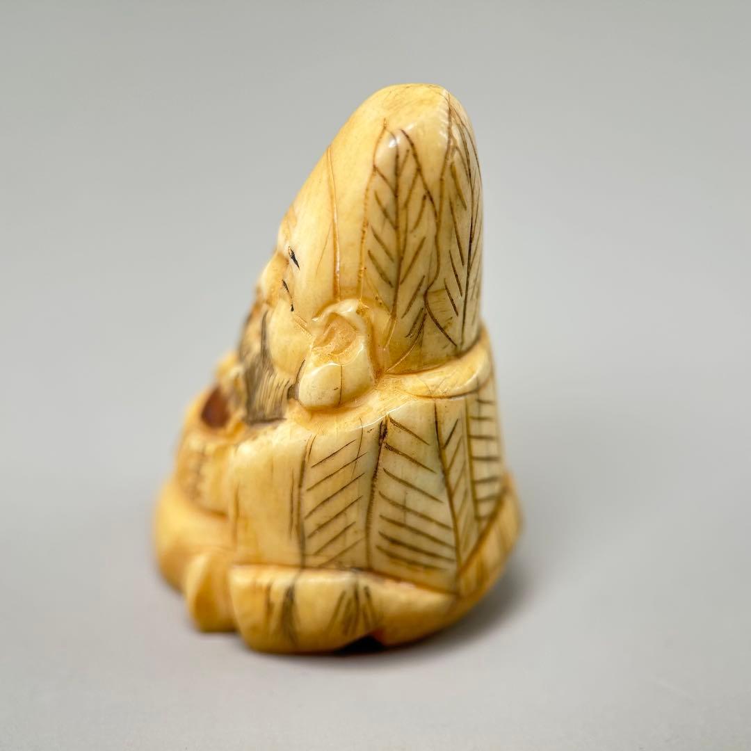 B福の神像 四体セット彫刻根付天然素材アンティーク骨董飾り物古美術置物