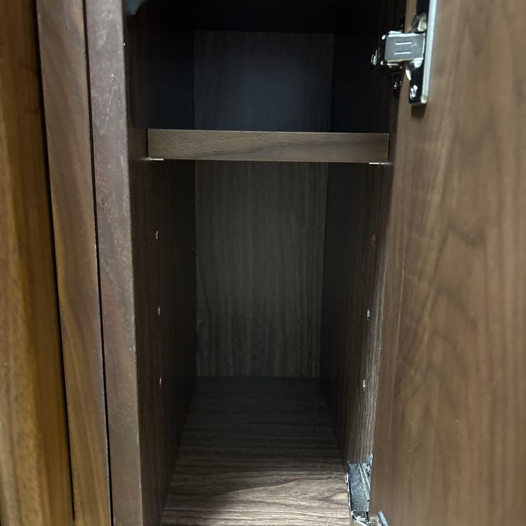 Ｔバタフライテーブル 折り畳み式 ウォールナット柄 島忠製キャスター付中古 美品