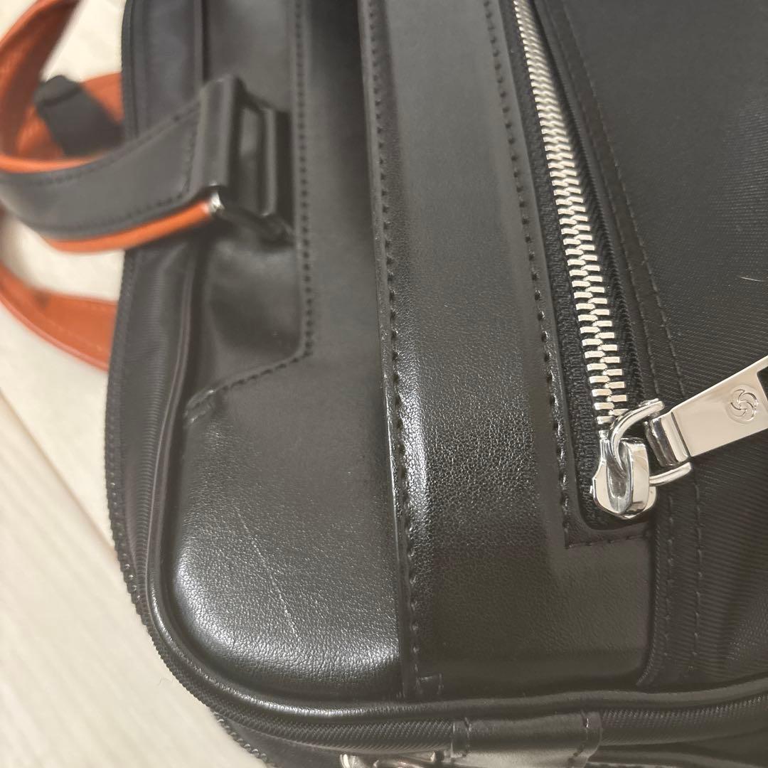 【訳あり】サムソナイト　エピッド3 ブリーフケース　ブラック×オレンジ　EXP