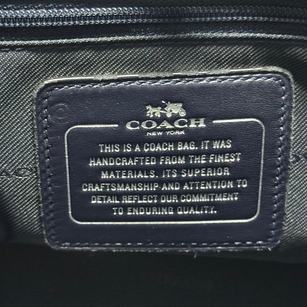 極美品✨️希少 コーチ ハンドバッグ キャリーオール ターンロック 本革 花 紺