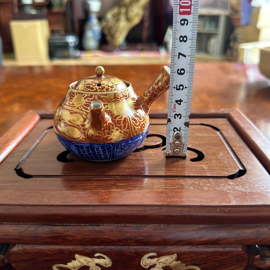 大日本永楽造 古美術 赤絵金襴手 染付急須 骨董品