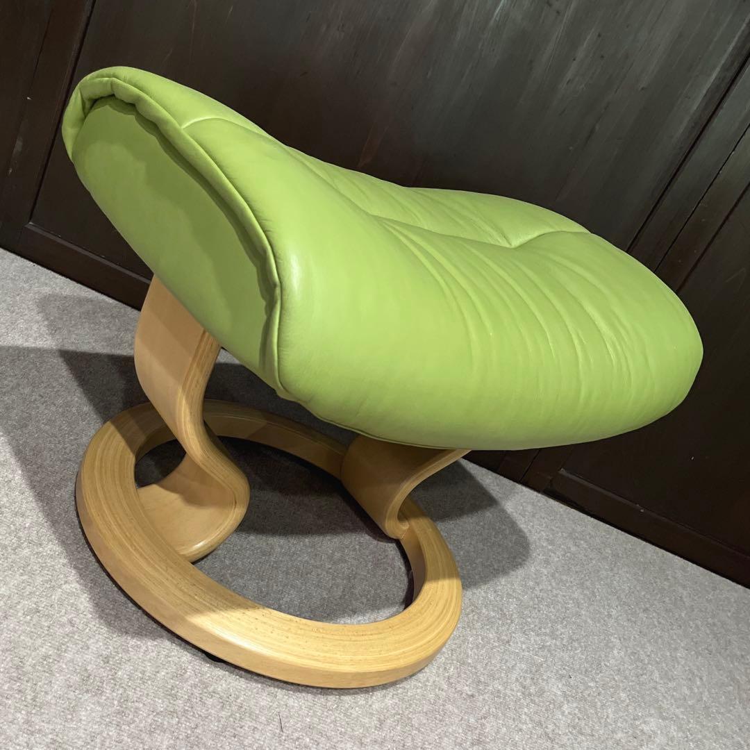 エコーネス リクライニングソファのオットマン グリーン★ チェア別出品セット販売