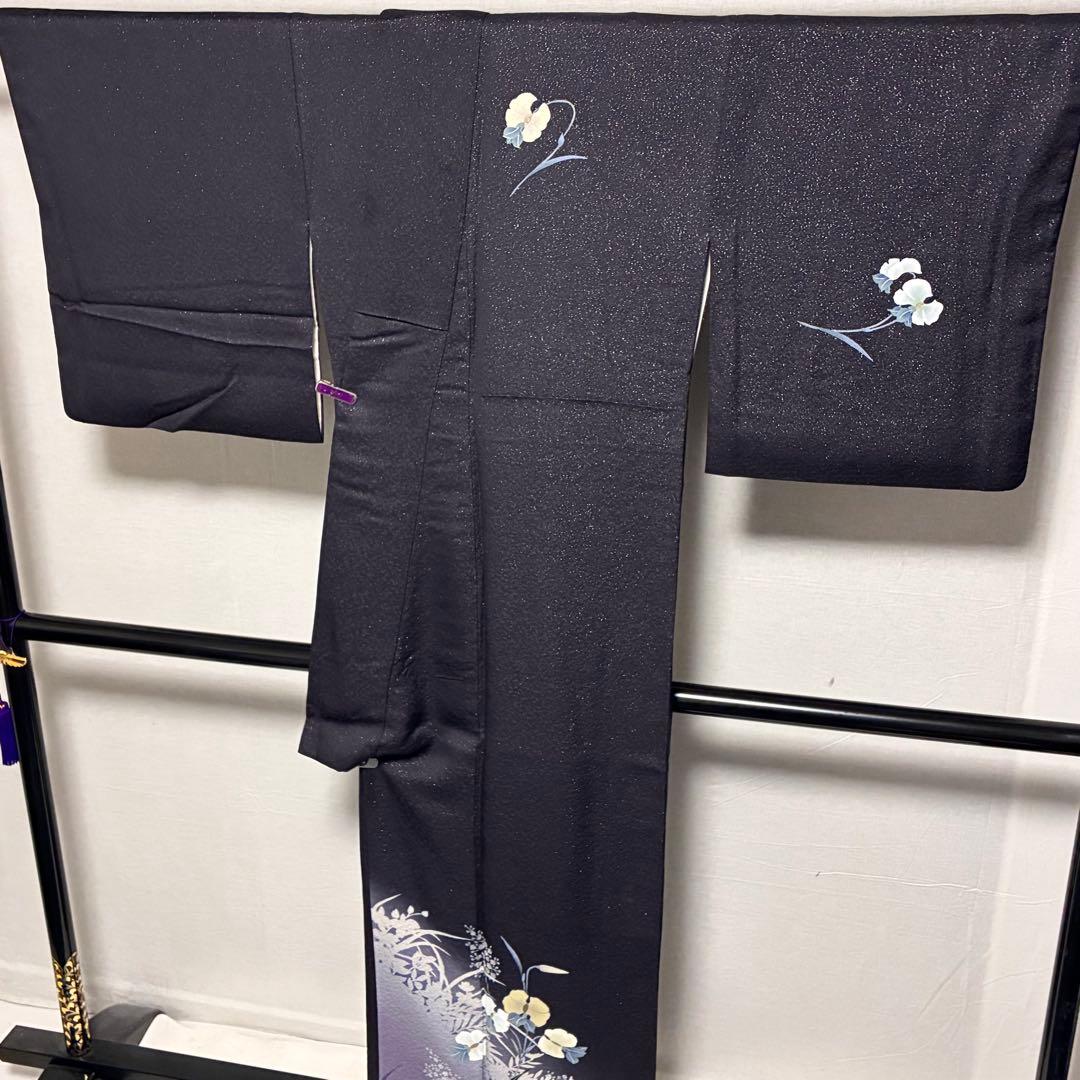 D12 訪問着 京友禅の巨匠 頼田勉 胡蝶蘭 金通し 正絹 着物