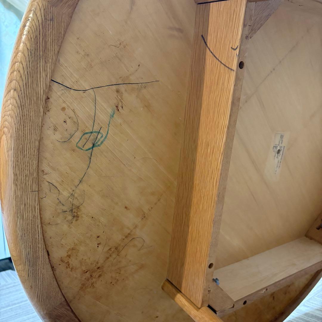 m*A様 天然木製 円形ダイニングテーブル 110×110×710 ラウンドテー