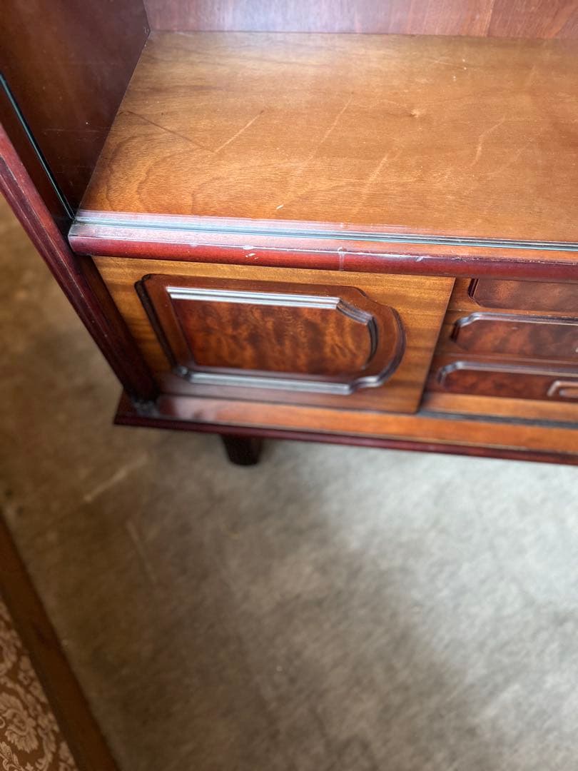 ヴィンテージ レトロ 木製 ガラス扉 キャビネット サイドボード