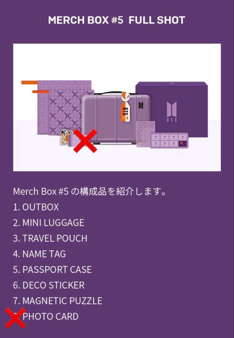 アイドル BTS MERCH BOX 05 MINI LUGGAGE