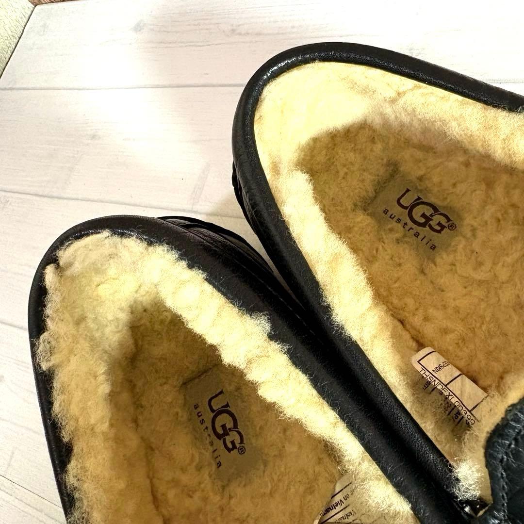 希少■UGG■モカシン■スリッポン 5379 アスコット 本革 シボ革