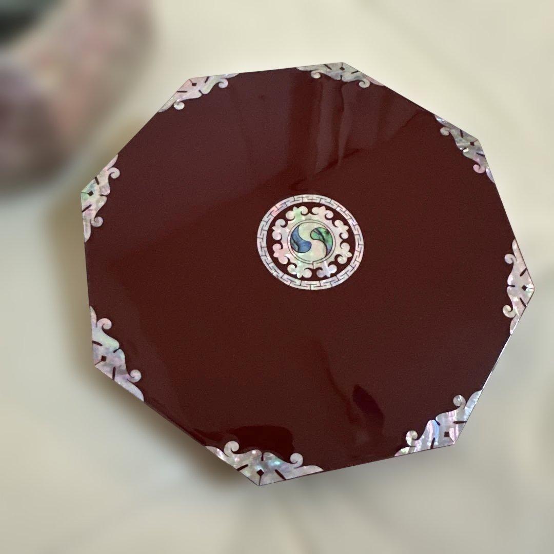 韓国漆器　螺鈿細工　八角菓子器　小物入　宝石箱