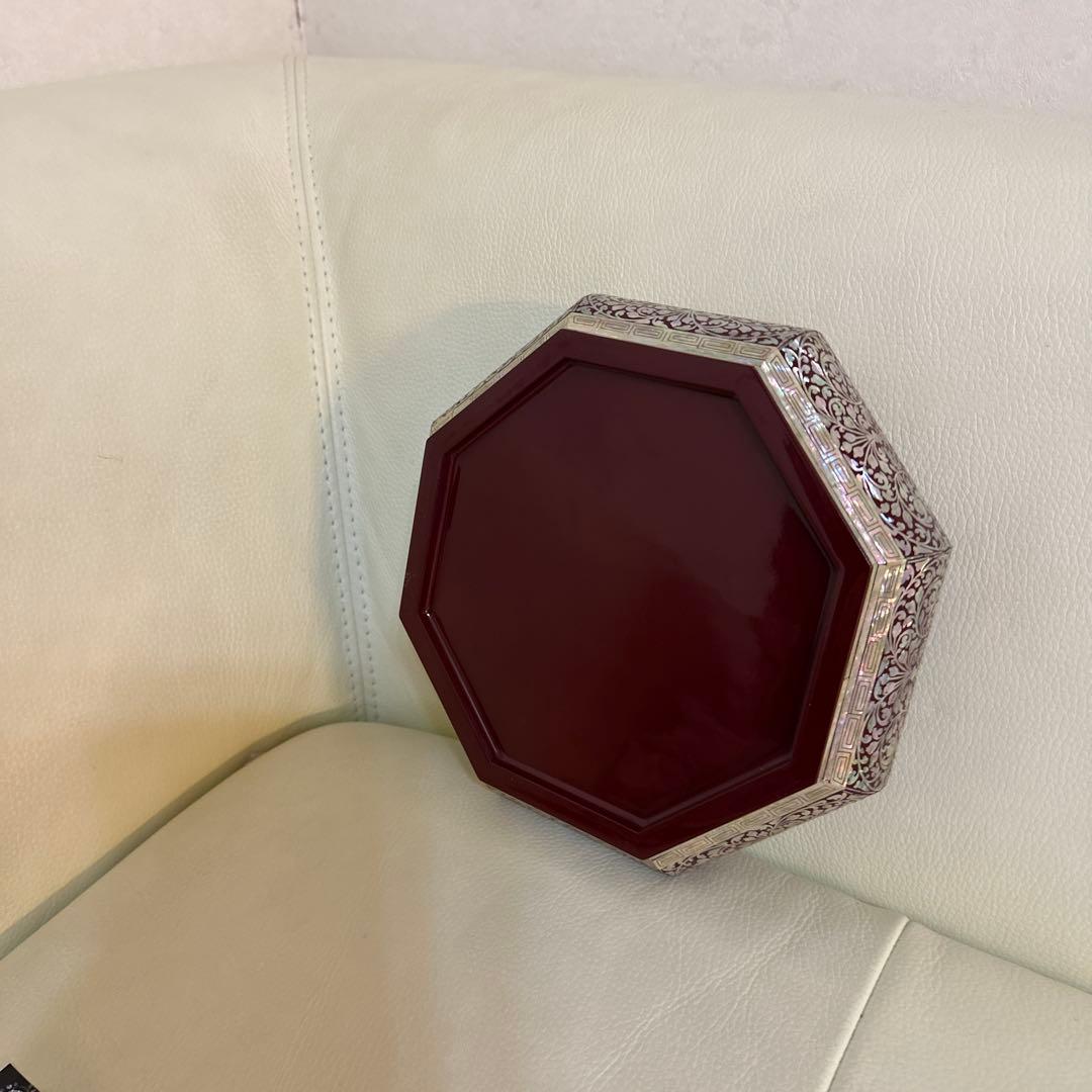 韓国漆器　螺鈿細工　八角菓子器　小物入　宝石箱