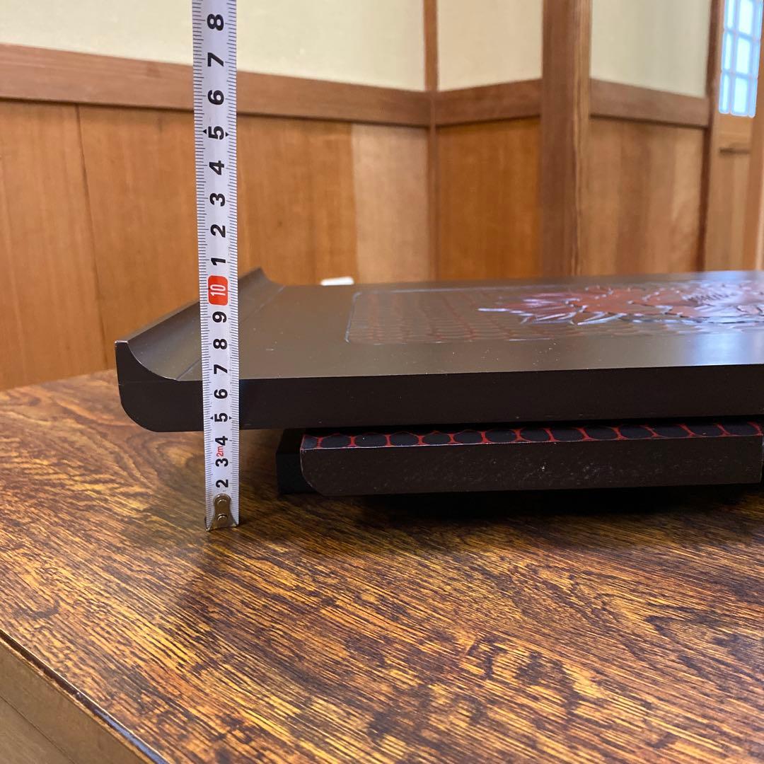 文机 鎌倉彫 花柄 折りたたみ レトロモダン 昭和レトロ 花台 写経台